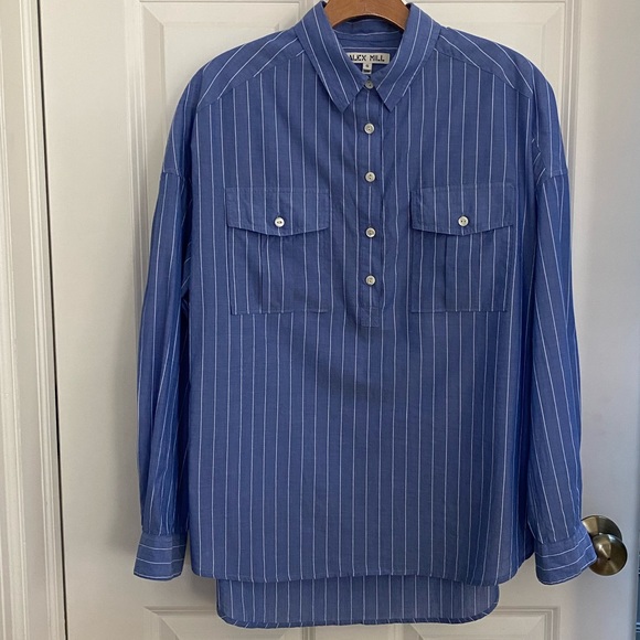 Alex Mill Stripe Oversize Popover Shirt - Picture 5 of 7